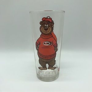 Vintage 1970s A&W Root Beer Drinking Glass Soda Tall Cup The Great Root Bear 70s
